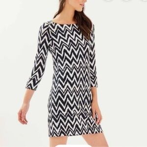 Lily Pulitzer nWT gold Black and White Zigzag Sophe Dress spf swim